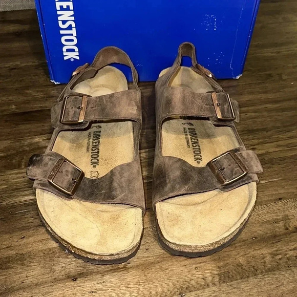 Birkenstock Milano Sandal Brown Double Strap/Back Strap Leather Shoe M12 (45) main image 4